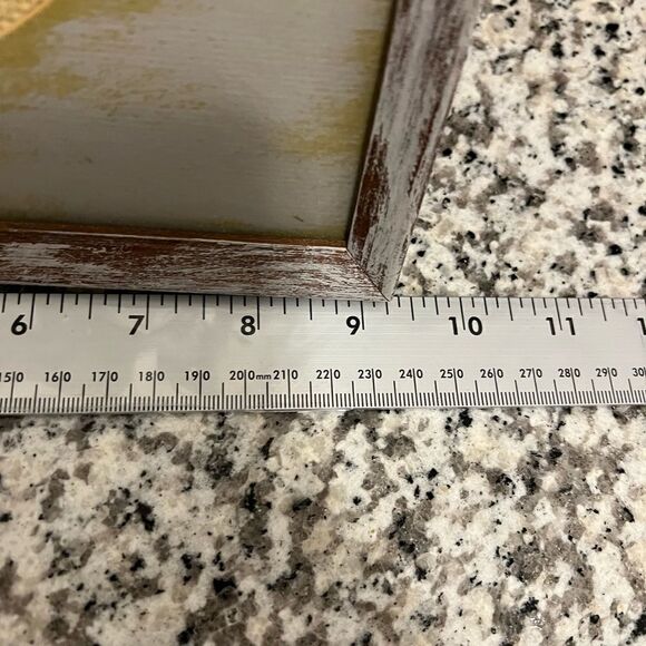 Vintage 1979 framed milk cross stitch w updated chalk paint - Picture 3 of 5